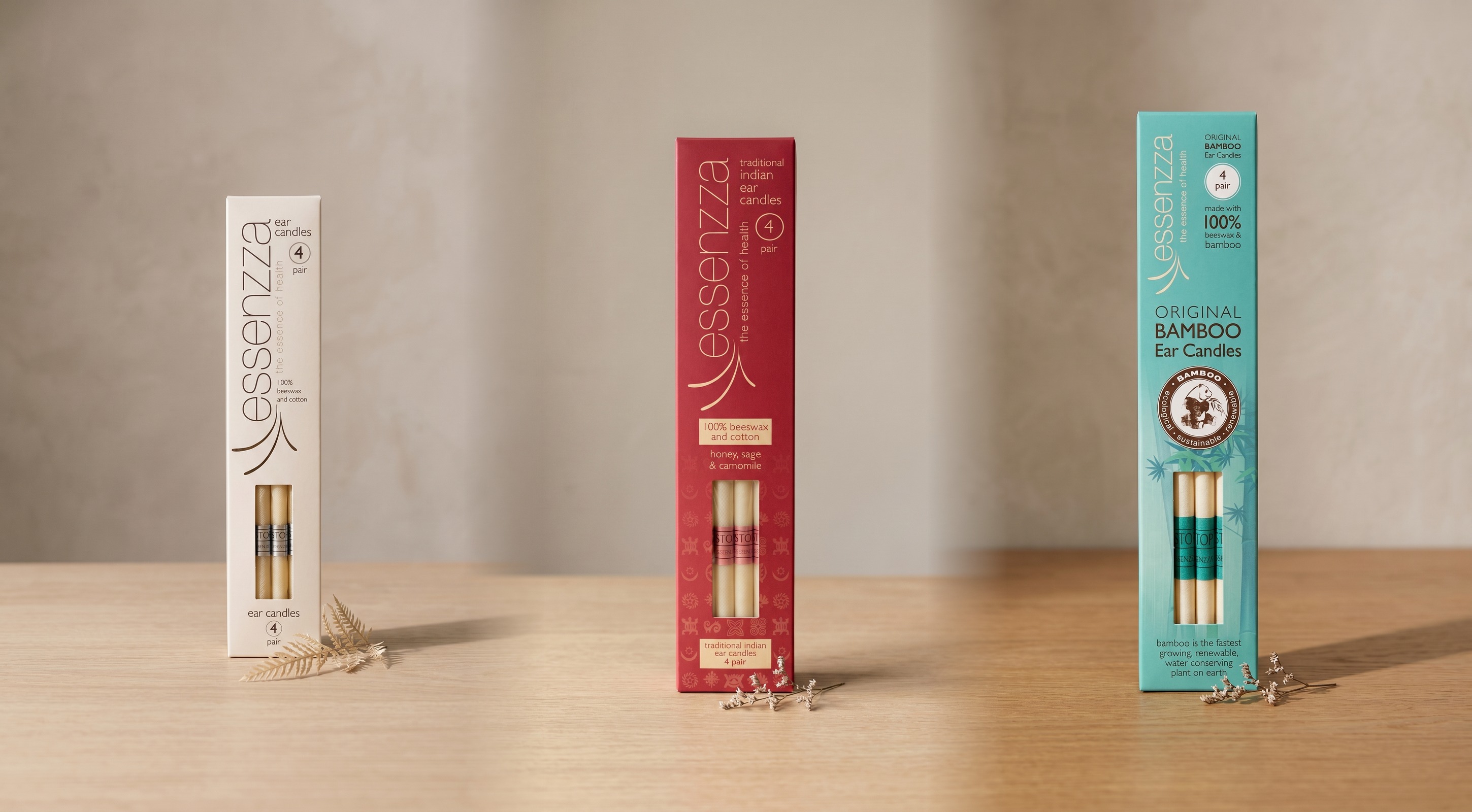 Essenzza ear candle range — Original, Traditional Indian and Original Bamboo for a shared ritual